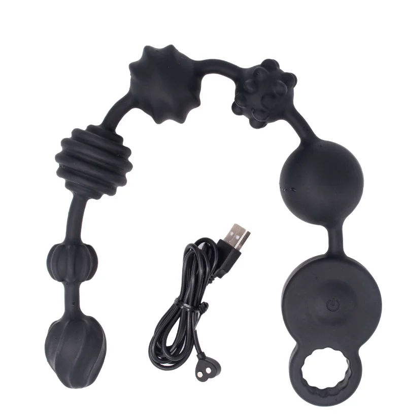 BDSM Silicone Super Long Vibrators Anal Beads Prostate Massager Butt Plug Soft Deep Strong Vibration Exercise Plug Sex Toys