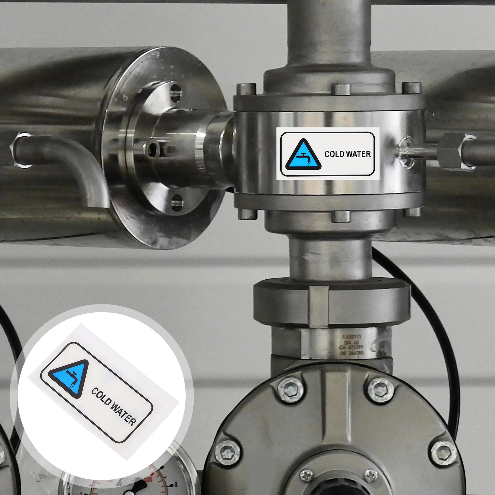

Waterproof Cold Water Stickers Adhesive Labels For Pipe Identification Safety Hospitals Home Easy Install