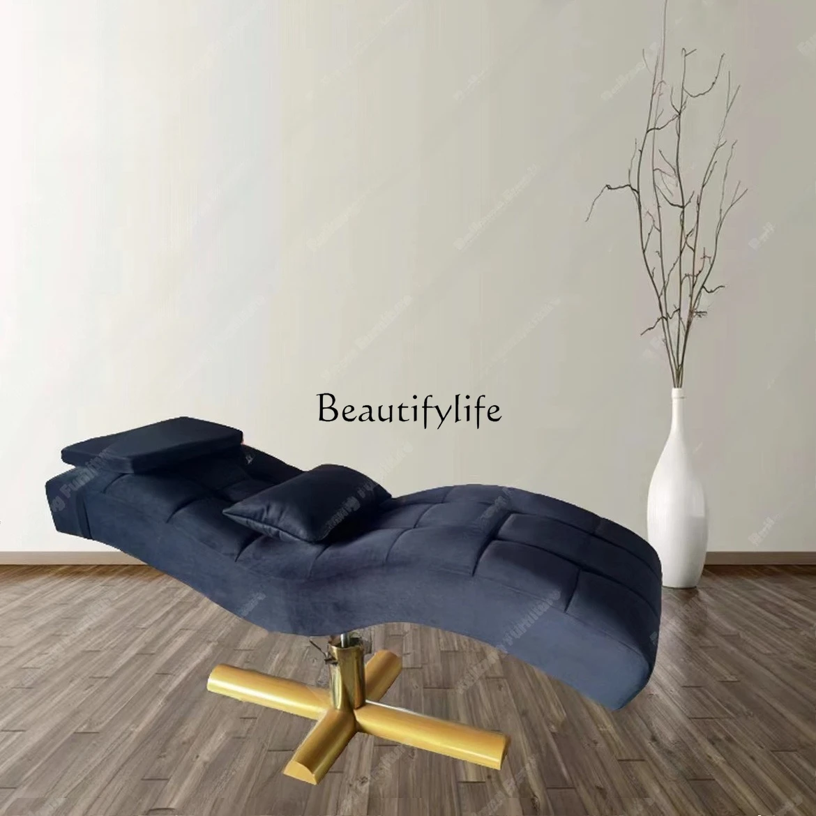 1 ** سرير تدليك تجميلي جديد على شكل حرف S مانيكير، رموش، وجه، جانب سرير قابل للتعديل