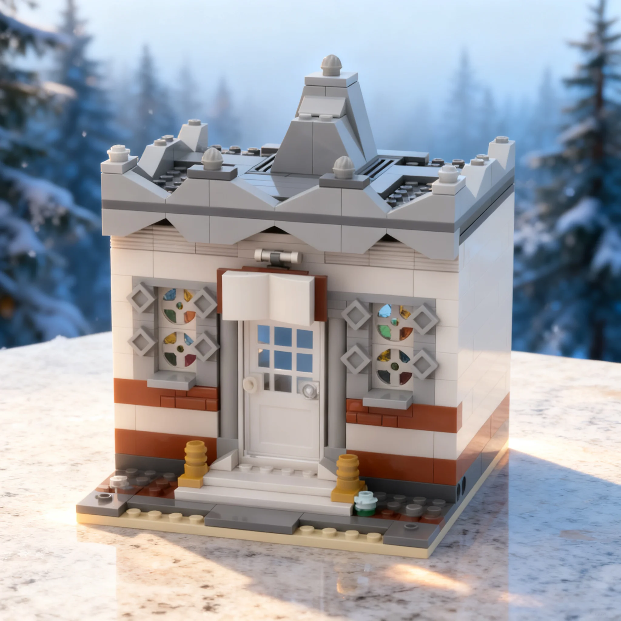 442pcs MOC Small City Library Model Building Blocks Christmas Gift Toy Collection Assemble Brick Creative Birthday 3D Education