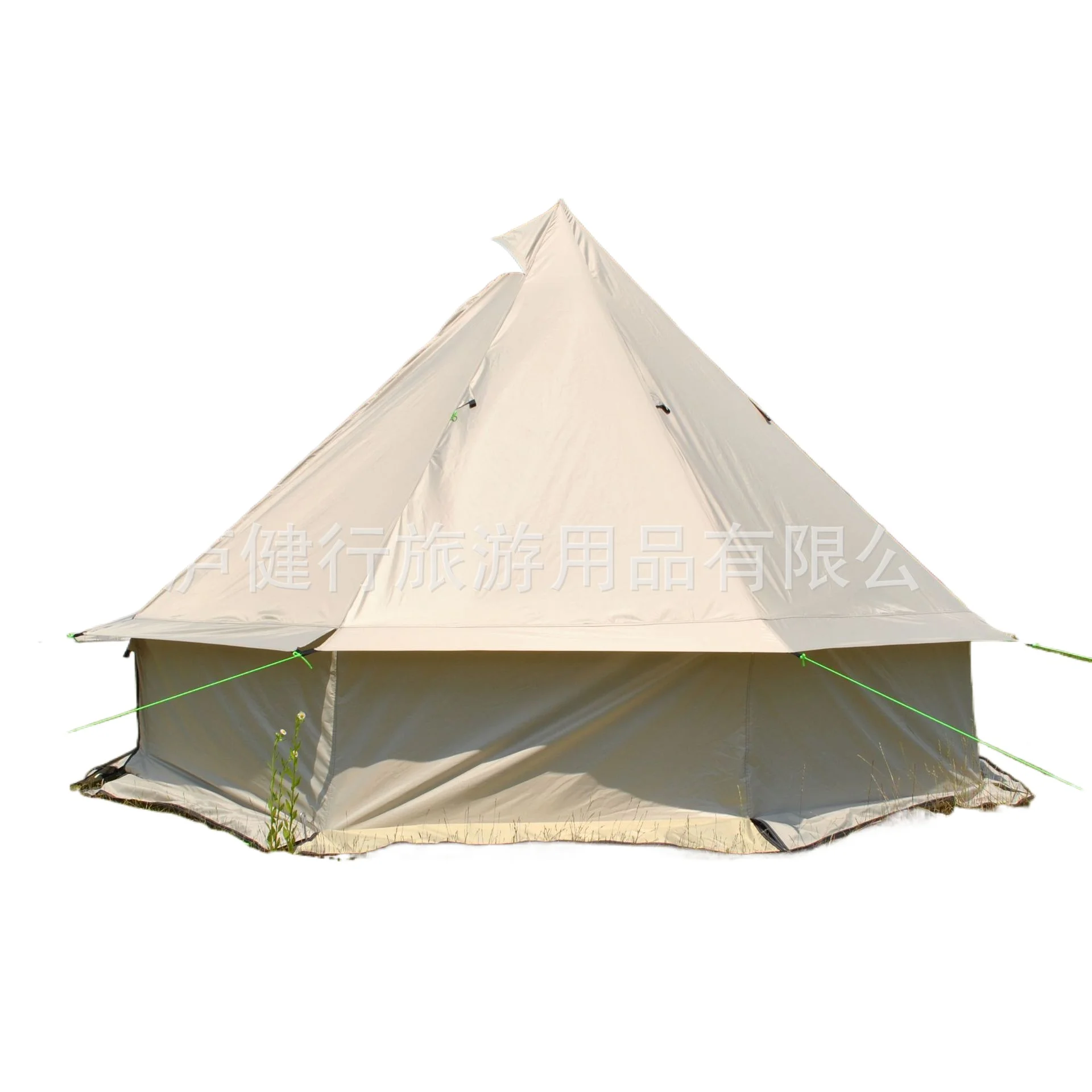 8 Person Mongolian Yurt Tent for Outdoor Camping with Chimney Wood Stove Four Seasons Pyramid Tent Hot Weather Camping Tent