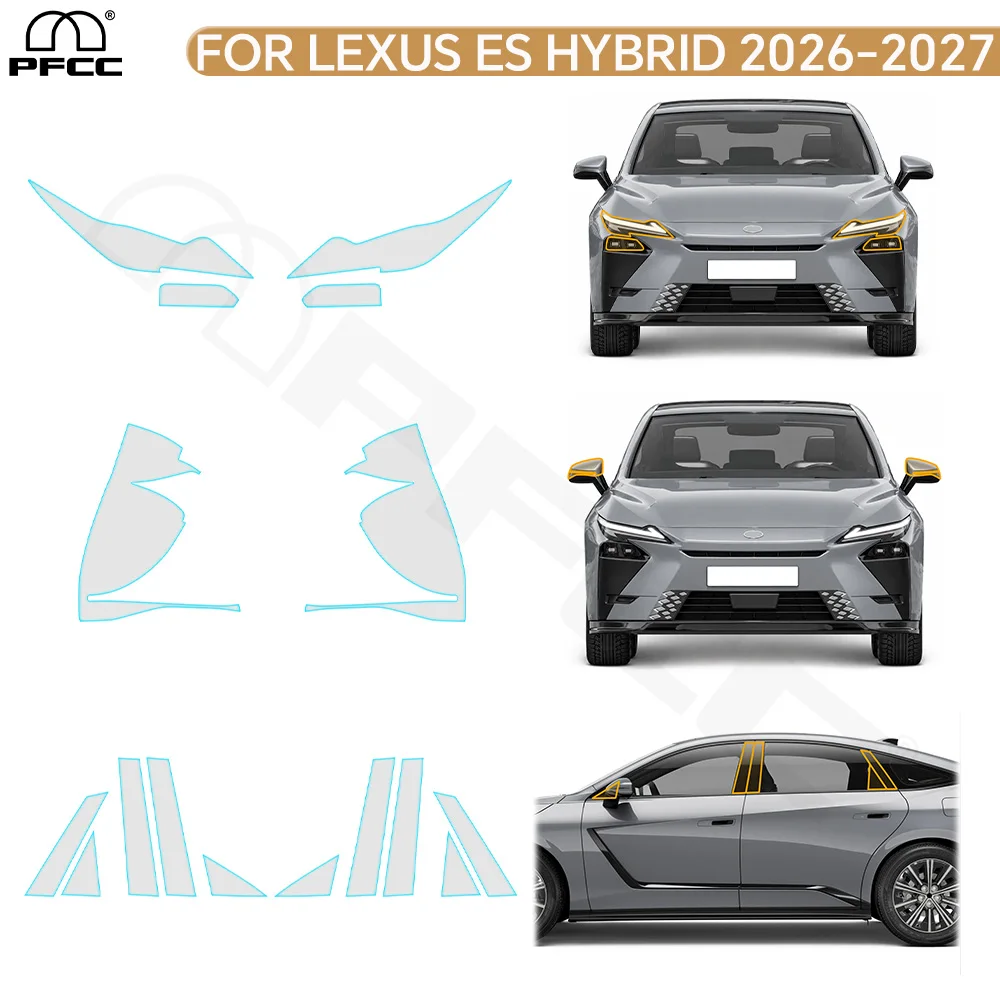 Precut PPF Car Headlight Rearview A B C Pillars Taillight Film For Lexus ES Hybrid 2026 2027 TPU Protection Film Clear Stickers