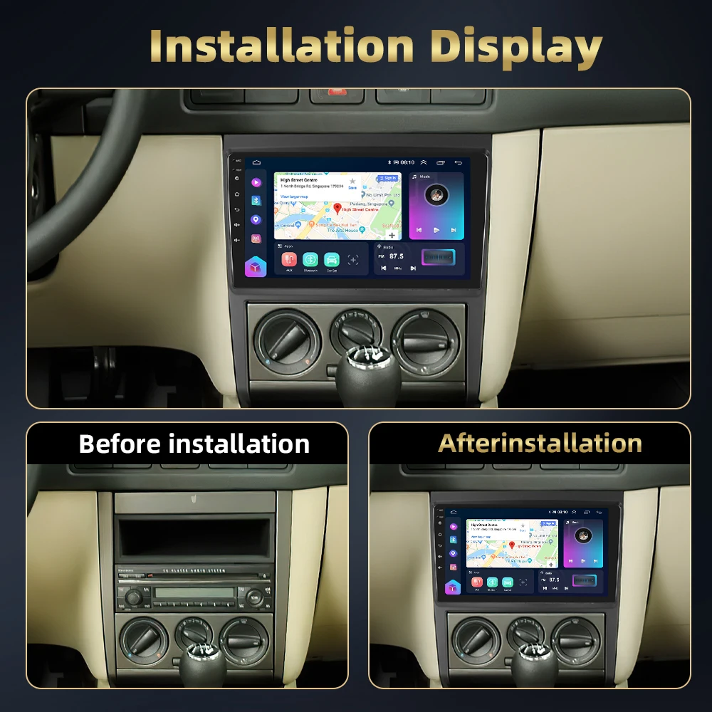 بودوفو-راديو سيارة لفولكسفاغن ، سيارة ، أندرويد ، 4 جم ، واي فاي ، بي تي ، آي أي صوت ، ستيريو ، 9 "، جولف--، بورا-