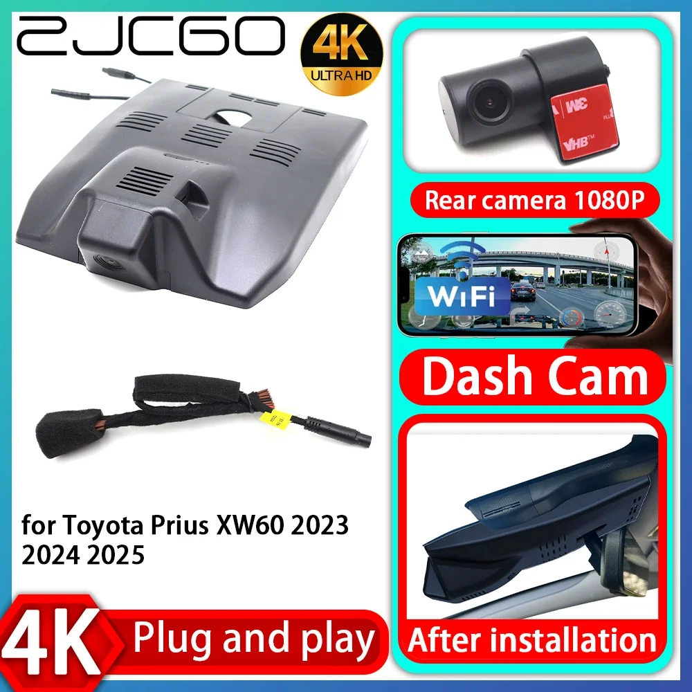 ZJCGO UHD 4K 2160P Plug and Play DVR Dash Cam Camera Video Recorder for Toyota Prius XW60 2023 2024 2025