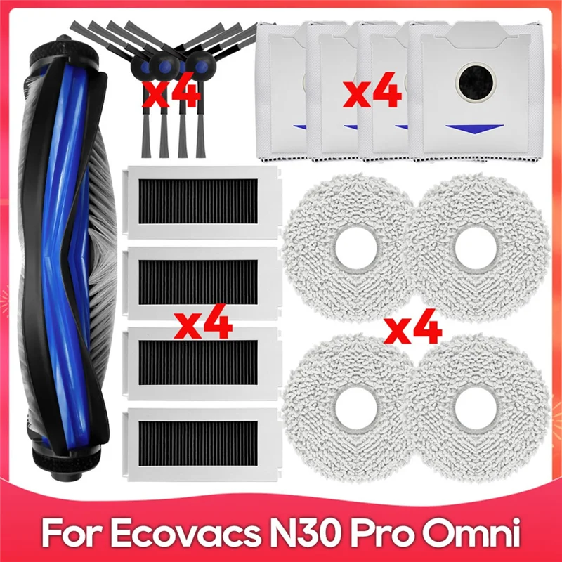 Para Ecovacs Debot N30 Omni / N30 Pro Omni piezas de repuesto Cepillo Lateral principal filtro Hepa paño de mopa bolsas de polvo-A77G