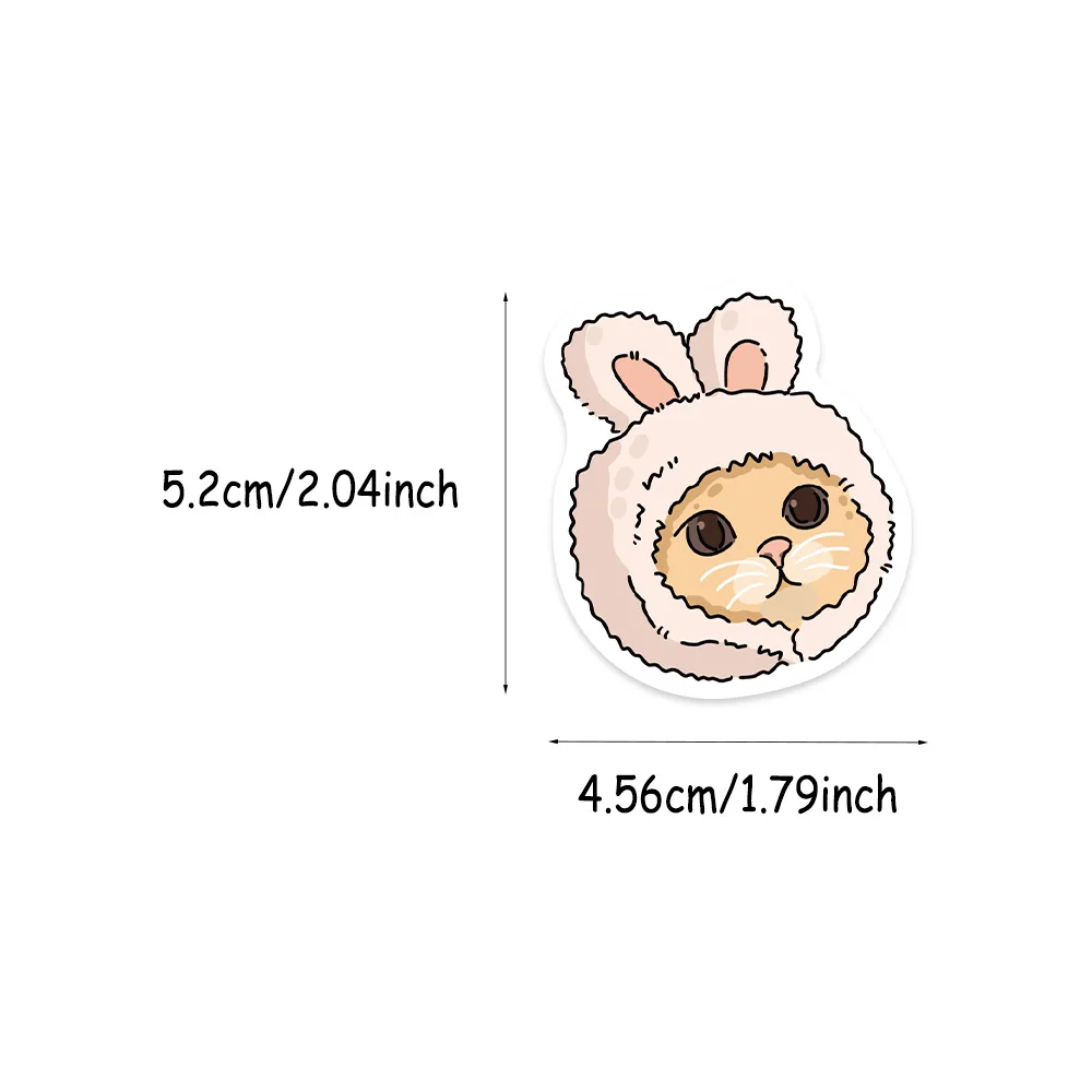 50 pezzi adesivi decorativi simpatico e divertente gatto re adesivi per album fatti a mano con tazza d'acqua per notebook, bagagli fai da te