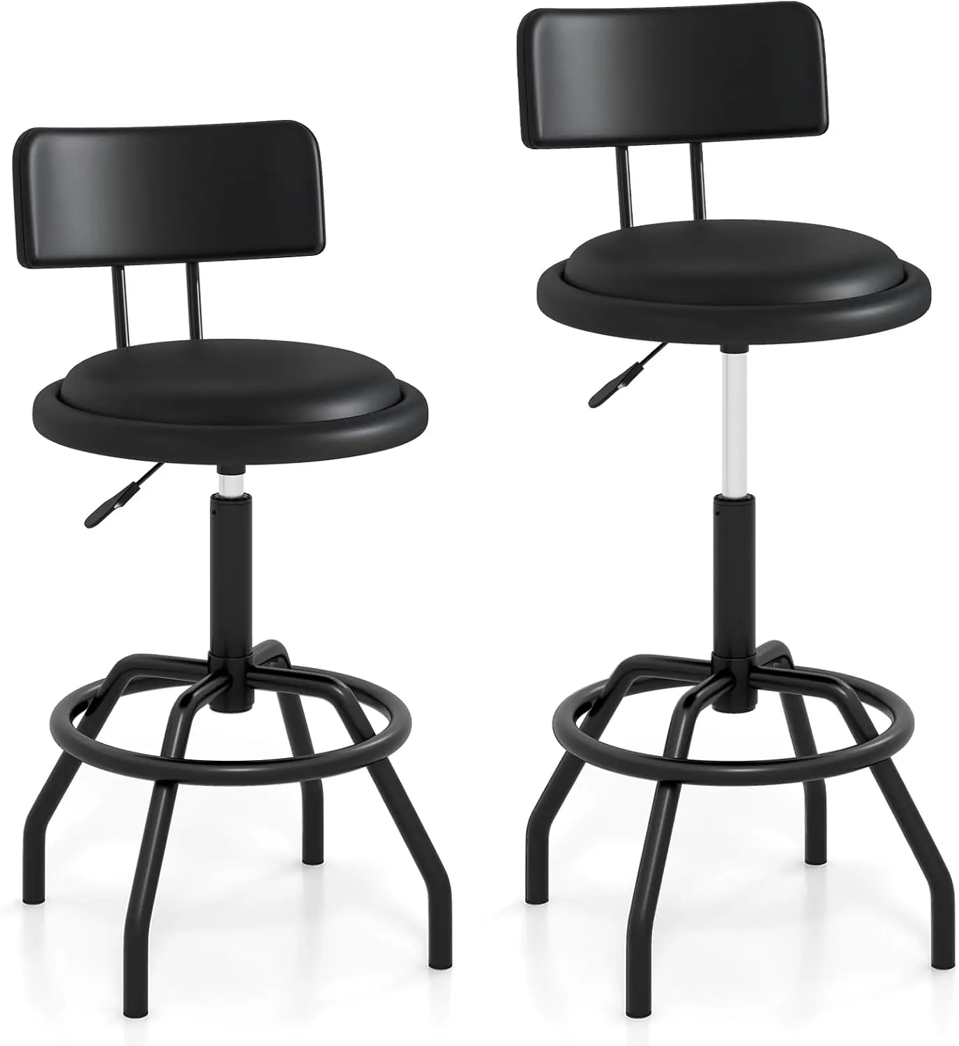

Adjustable Height Bar Stools Set of 2, 360 Degree Swivel, Modern Guitar Stool for High Ergonomic Seating, with PU Leathe