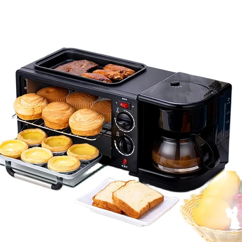 

3 In 1 Multi-functional Non-stick Frying Pan Electric Oven Coffee Maker Roaster Home Automatic Breakfast Maker Toaster Hot Milk