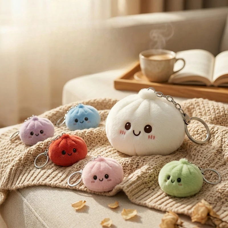 Decompression Plush Cute Small Cage Bag Decompression Vent Pinch Music Car Keychain Toy Blind Box Ornament Gift Cute Keychain