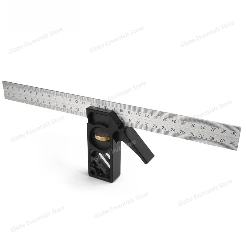 The Movable Angle Ruler, Limit Ruler, Made of Stainless Steel and Aluminum Alloy, 45-degree Right Angle Ruler, Steel Ruler