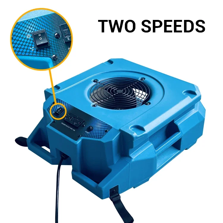 Compact Low Profile 1000CFM Carpet Dryer Floor Fan Blowers Commercial Plastic Cleaning Air Mover