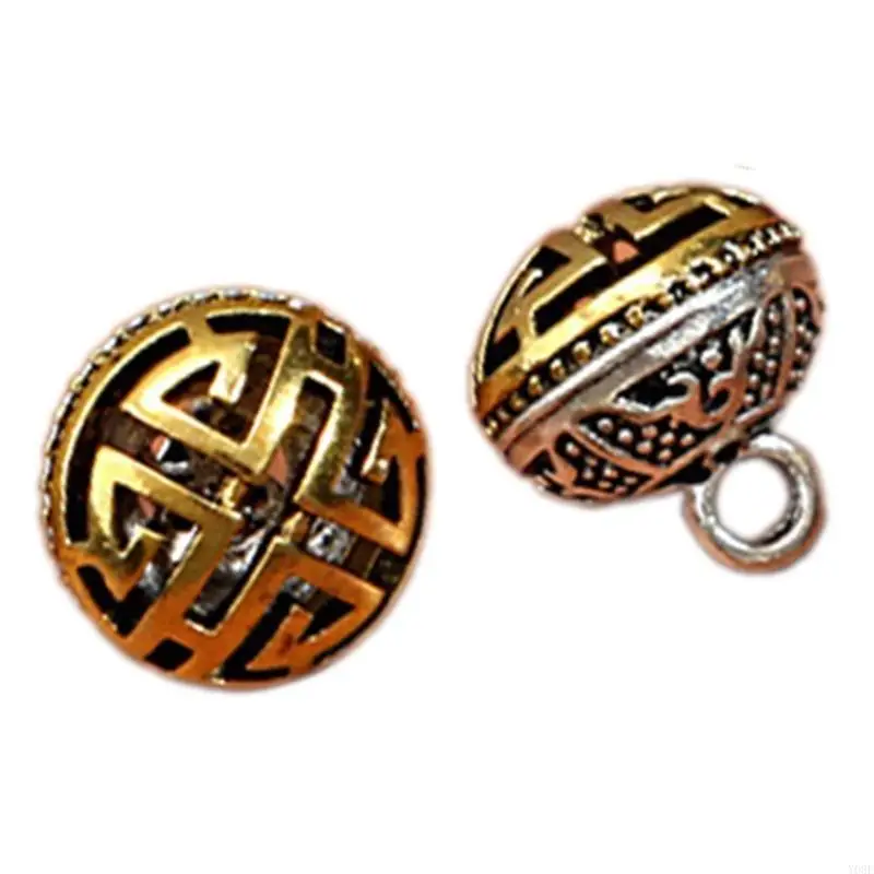 Elegant Hollowed Buckle Metal Metal แกะสลักและการออกแบบแบบดั้งเดิมสำหรับ Cheongsam Tangsuit เครื่องประดับเครื่องแต่งกายทำด้วยมือ