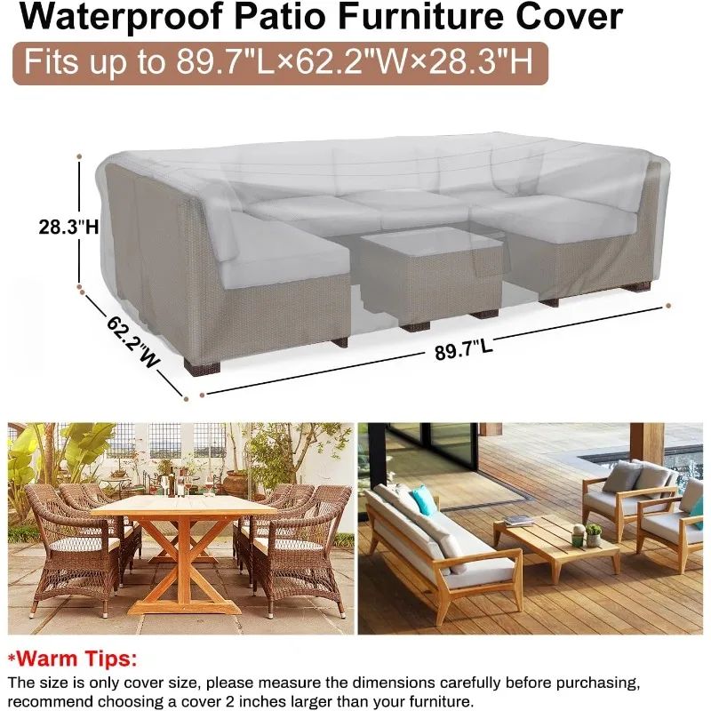 Heavy Duty Patio Furniture Covers Waterproof,  Patio Table and Chair Set Cover 89.7