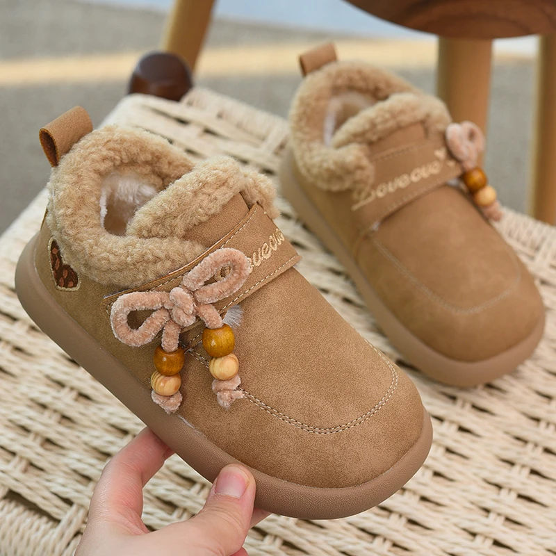 

Girls' shoes, children's cotton shoes, 2025 winter new style, children's shoes with thick velvet, girls' casual shoes, warm wint