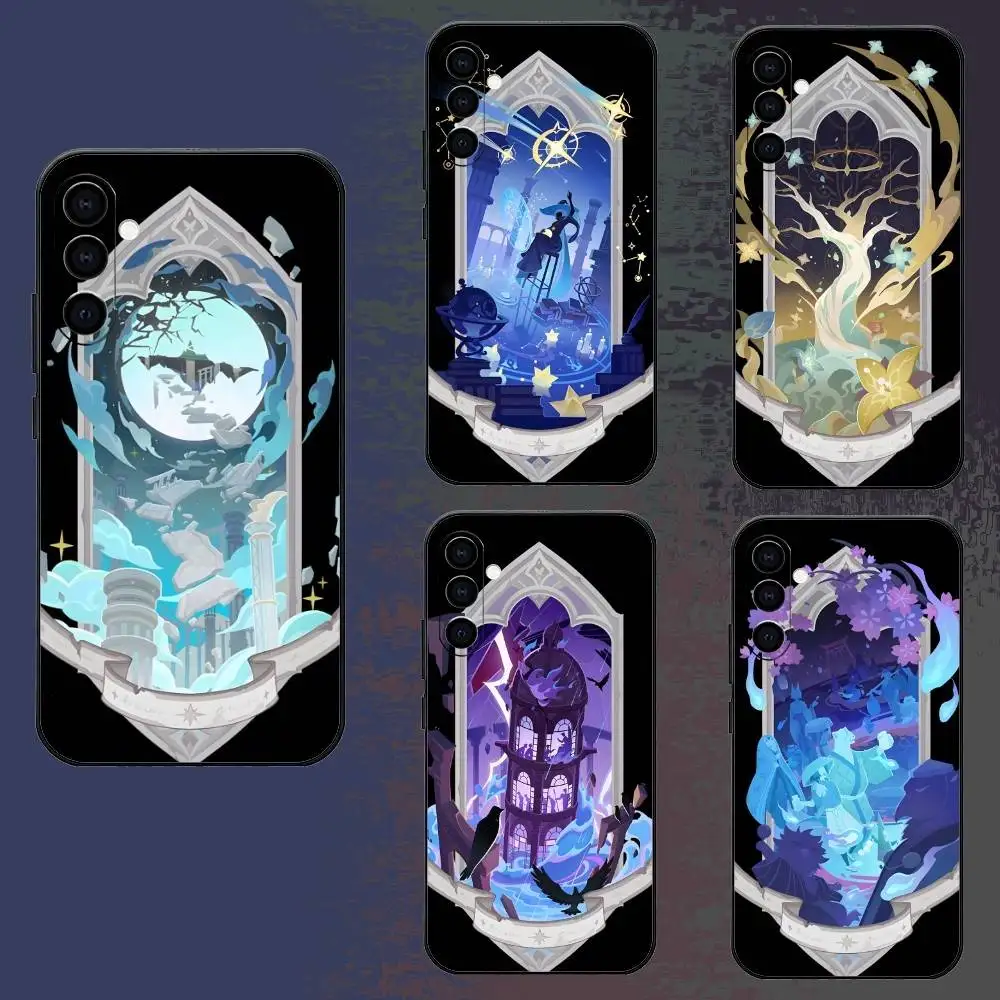 

L-Lunar A-Arcanum Cards Printed Phone Case For Samsung Galaxy A73,A72,A71,A70,A52,A51 Others Soft Black Cover