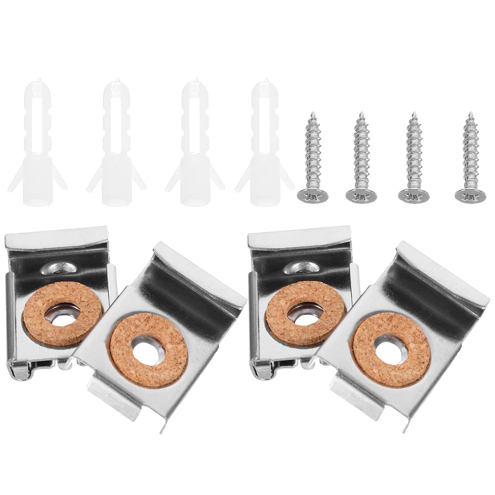 

6 set Mirror Brackets Stainless Steel Glass Support Clamp Bracket For Home Bathroom Shower Wall Mounting Hardware Mirror Holder