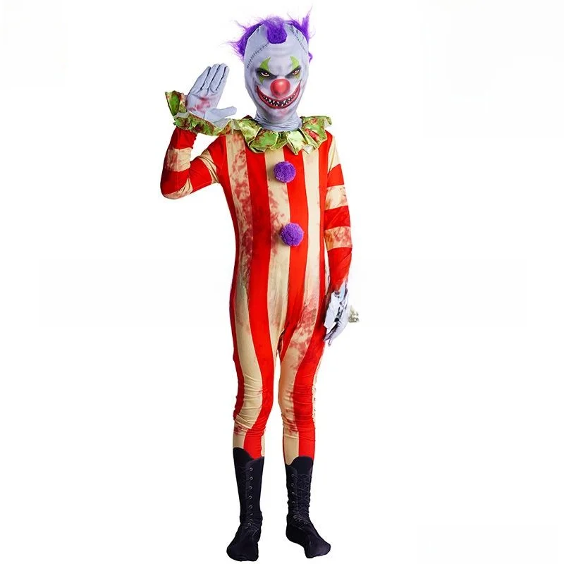 

Children's loween Clown Onesie Costume Par Cosplay Stage Performance Outfit Traditional Chinese Ethnic Stage Costume