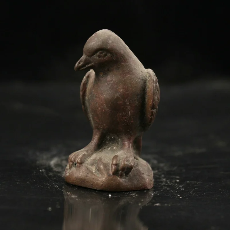Vintage Solid Brass Bird Figurine Antique Bronze Pigeon Animal Statue Desktop Tea Pet Ornament Home Decor Collectible Gift