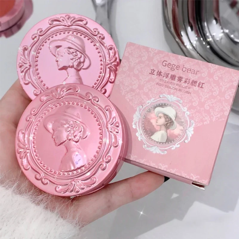 Matte Reliëf Blush Monochroom Facial Langdurige Waterdichte Geperste Blusher Make-Up Poeder Voor Wangen Gladde Koreaanse Cosmetica