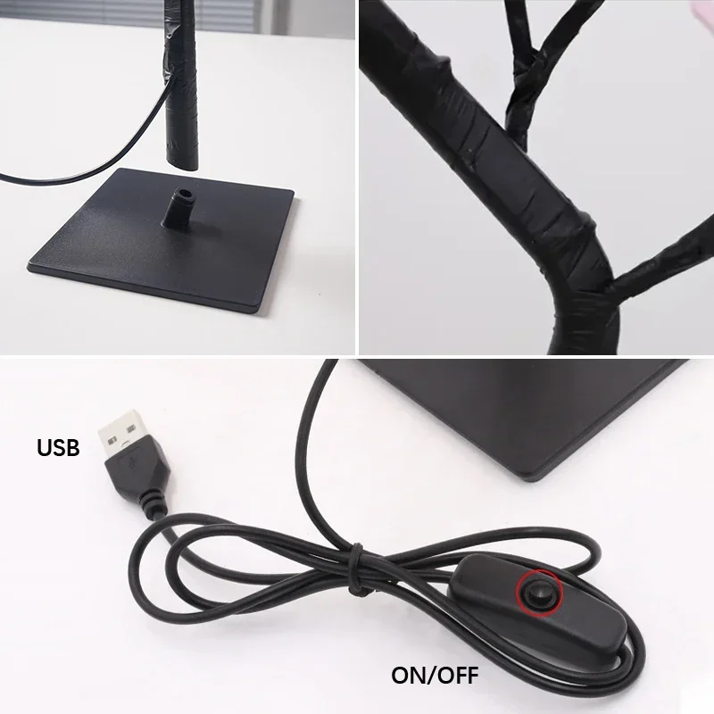 Светодиодная настольная лампа в виде розы, USB-ночник, декор для дома, светодиодные настольные светильники для вечеринок, Рождества, свадеб, декора спальни
