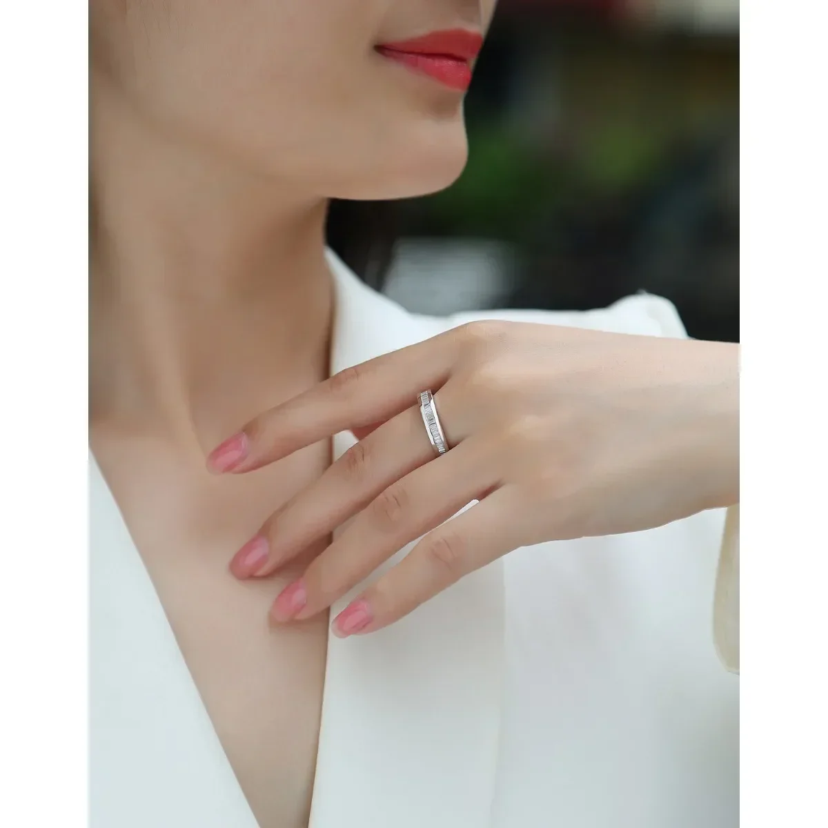 D couleur VVS1 véritable Moissanite passe diamant testeur plaqué or blanc 18K 100% 925 bague en argent Sterling pour les femmes bagues d'anniversaire