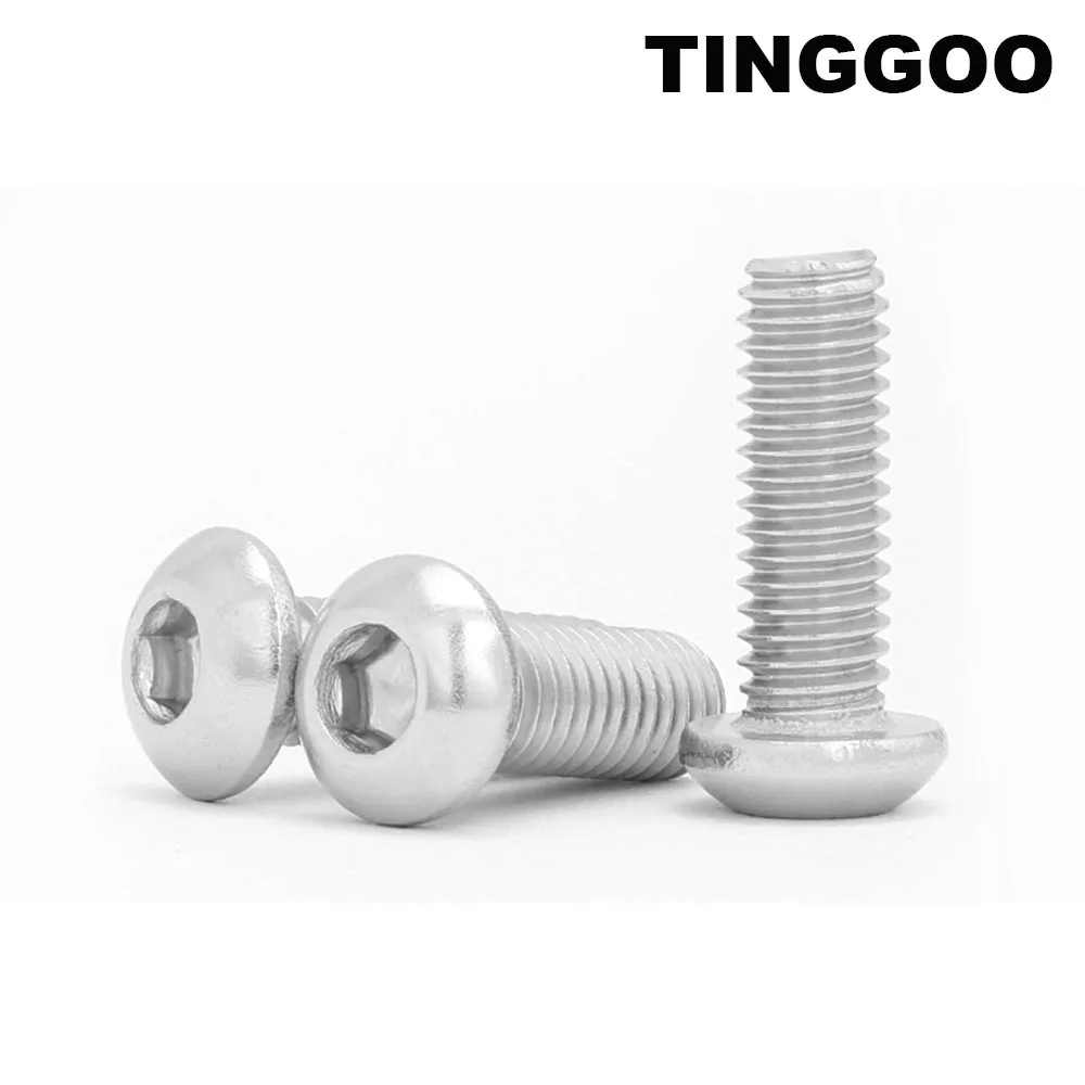 

10pcs UNC 5/16-18 US Coarse Thread 304 A2-70 Stainless Steel ISO7380 Hex Hexagon Socket Allen Button Round Head Bolt Screw