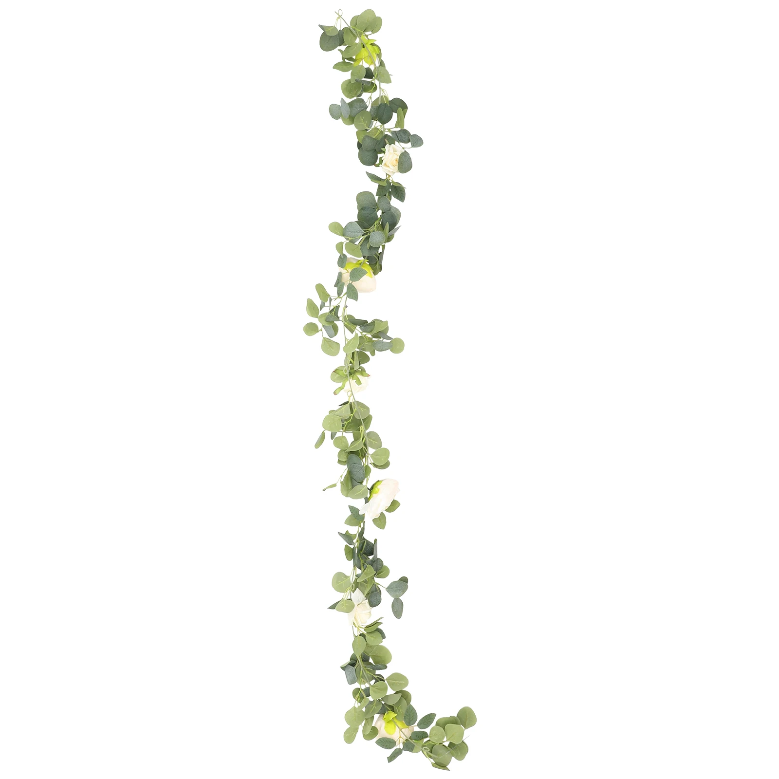 

Simulation Eucalyptus Rattan Artificial Flowers Decorative Rose Green Leaves Valentine Mantelpiece Stair H rail DIY Home Office