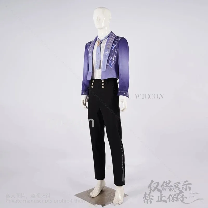 

a7d@Rafayel Qiyu Anime Game Love And Deepspace Cosplay Costume Boundless Sea Birthday Dresses Purple Suit Wigs Birthday Customiz