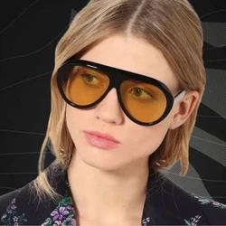 2024 New Fashion Oval Luxury Brand Cycling Sunglasses for Women Men Retro Oversized Sun Glasses Trending UV400 Eyeglasses