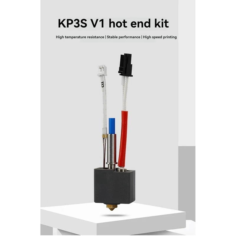 ABYN-2Sets Hot End Kit For Kingroon KP3S V1 24V 60W 0.4Mm Brass Nozzle Thermistor Heater Throat Hotend Kit