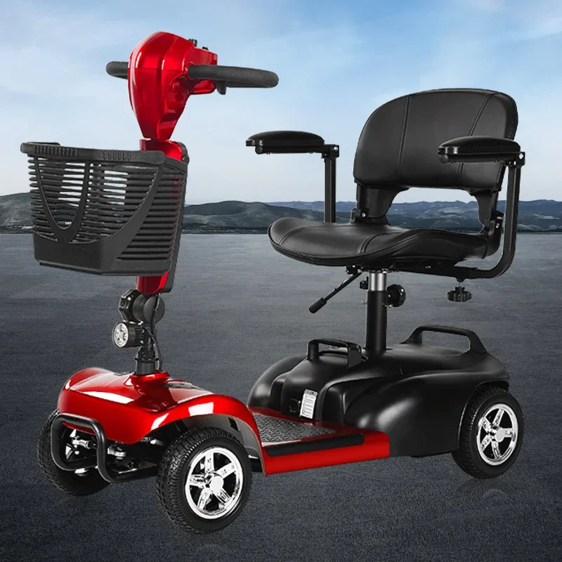 Elderly disabled special electric scooter, convenient folding line all terrain wheelchair