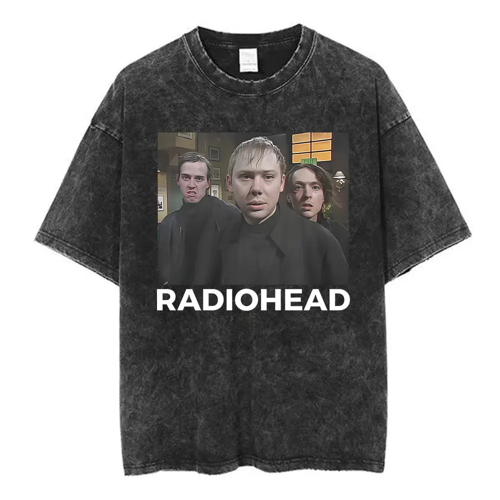 

Funny Rock Band Radiohead Parody It's Always Sunny Meme Vintage Washed T-shirts Men's Women Fashion Hip Hop T Shirts Streetwear
