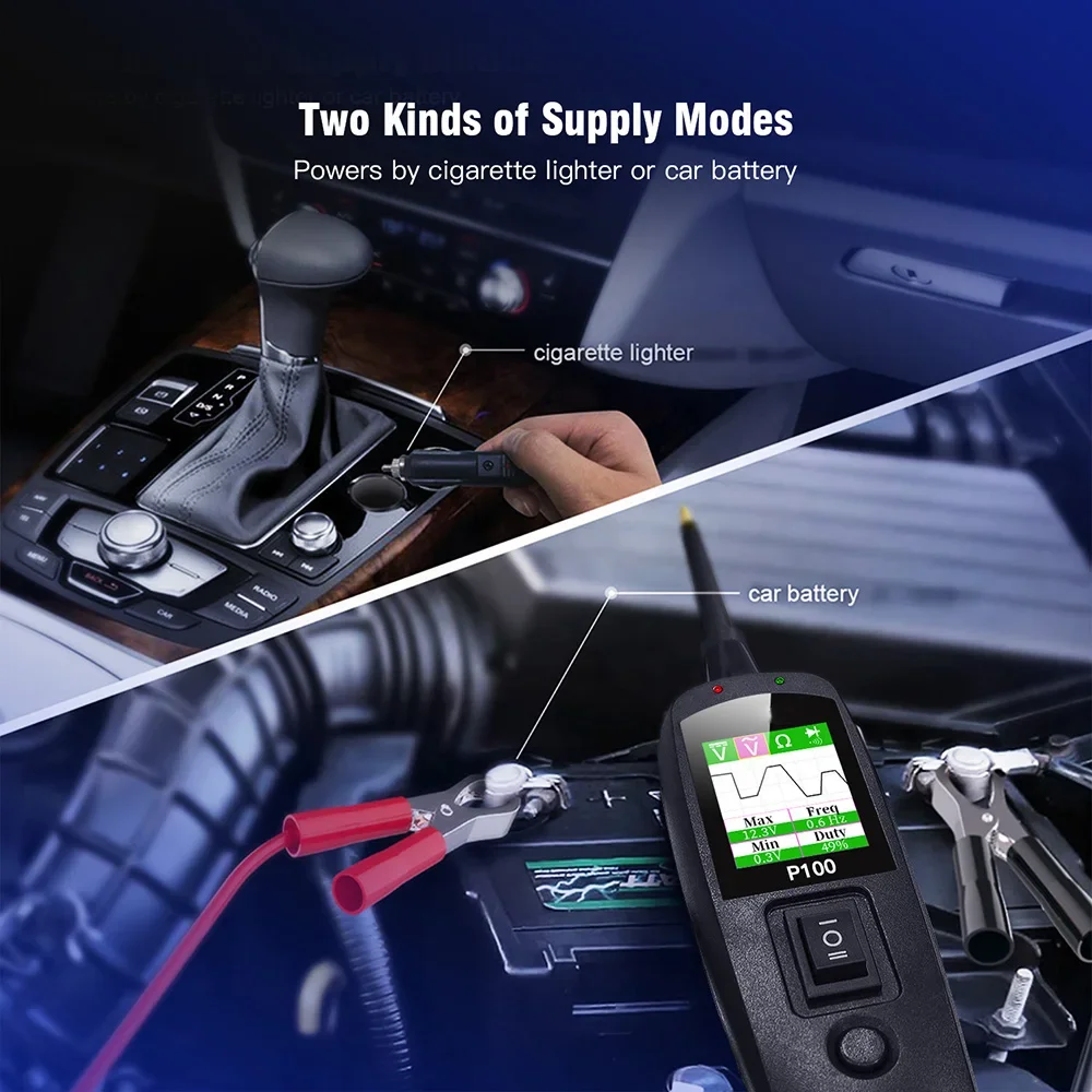 P100 Automotive Circuit Tester 12V 24V Power Circuit Probe Kit Car Truck Battery Voltage Resistance Diagnostic Tool - view 5
