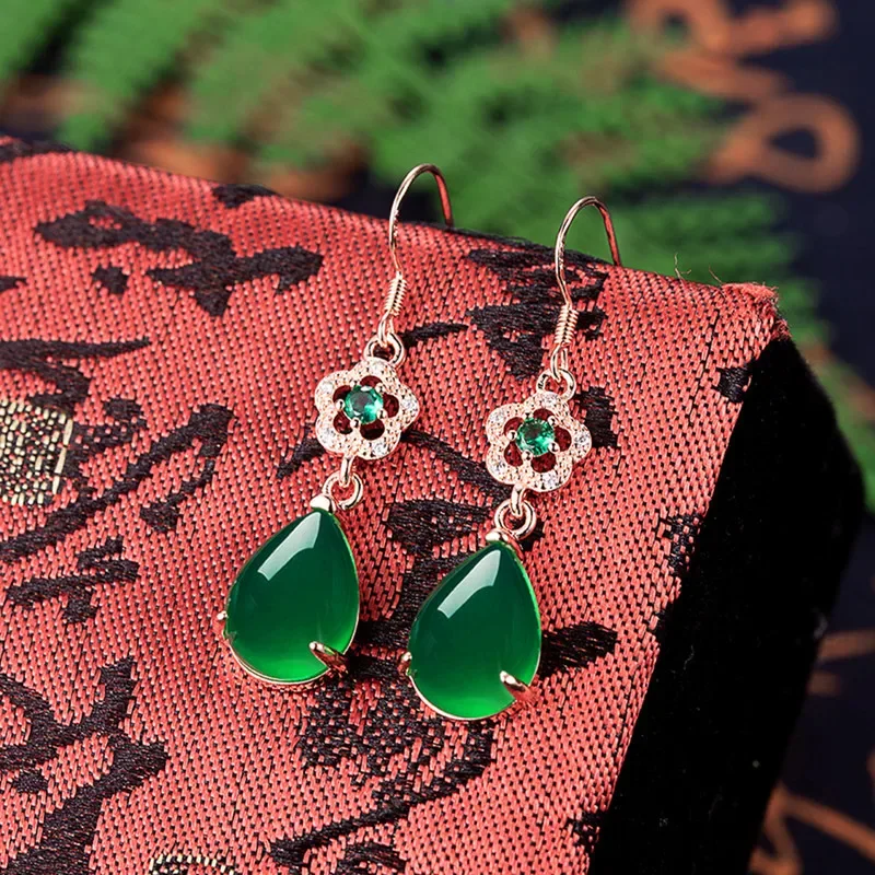 Diwenfu 14k ouro rosa esmeralda pedra preciosa brinco para mulheres bohemia verde topázio bizuteria aros mujer orja orecchini brincos