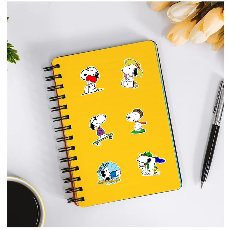 60 Pcs Snoopy Laptop Skateboard Stickers for kids，Bottles Vinyl Waterproof for Teens，cute Decals aesthetic for Girls