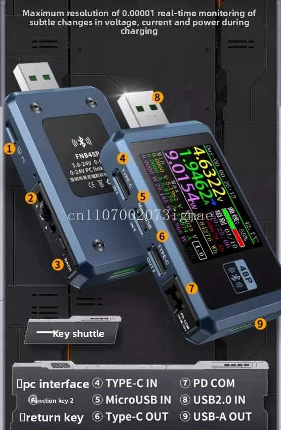 FNB48P/S USB Voltage Ammeter Multifunctional Fast Charge Tester QC/PD Protocol Deceptor