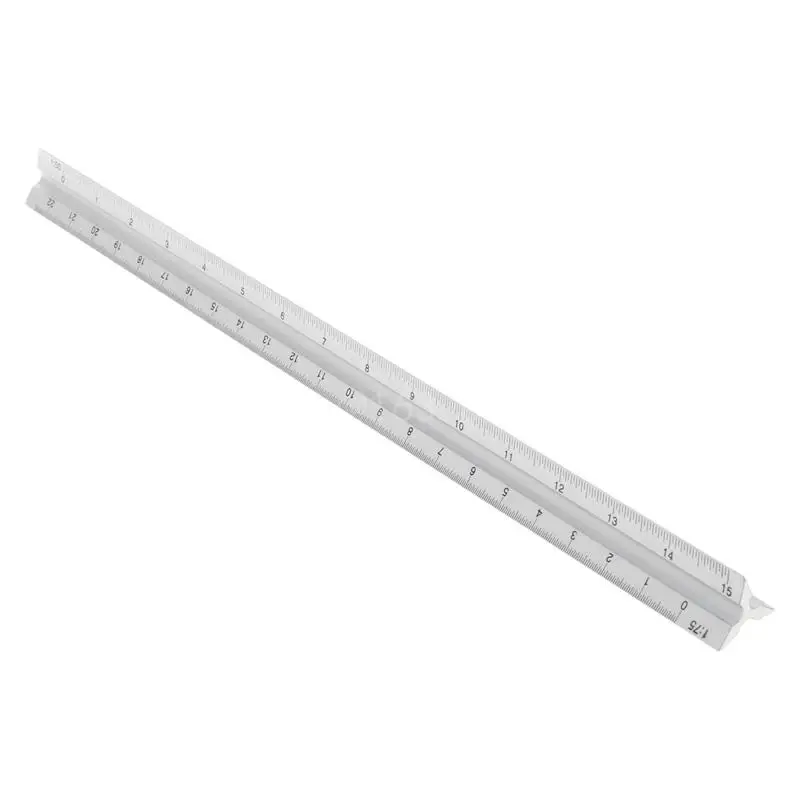 30cm Aluminium Metal for Triangle Scale Architect Engineer Technical Ruler 12