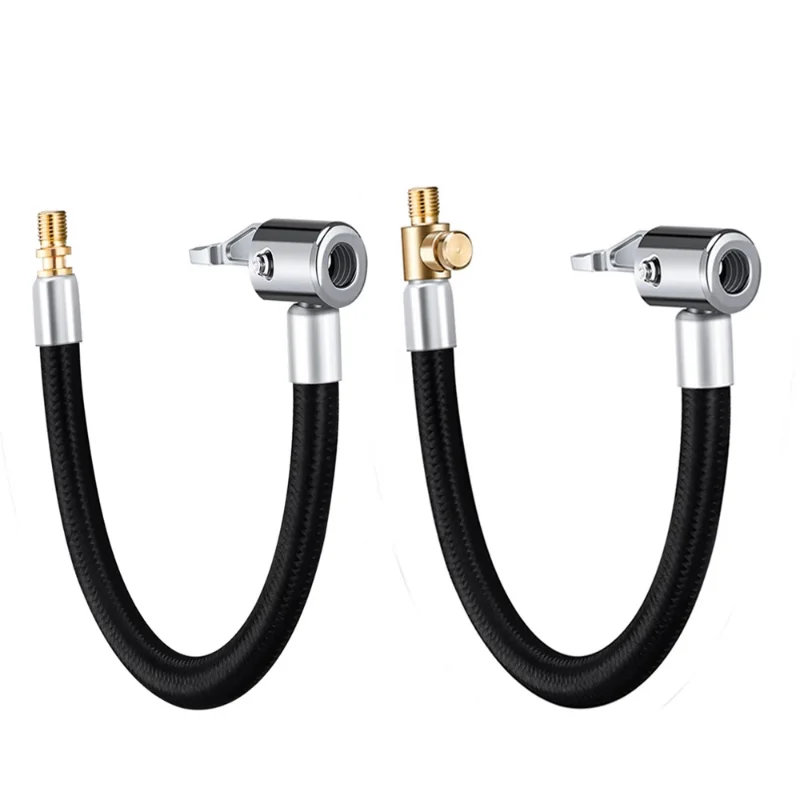 Tire Inflator Hose Extension Tube Air Pump Adapter Can Be Deflated Car Motorcycle Bike Tyre Inflatable Air Chuck Lock Tubes