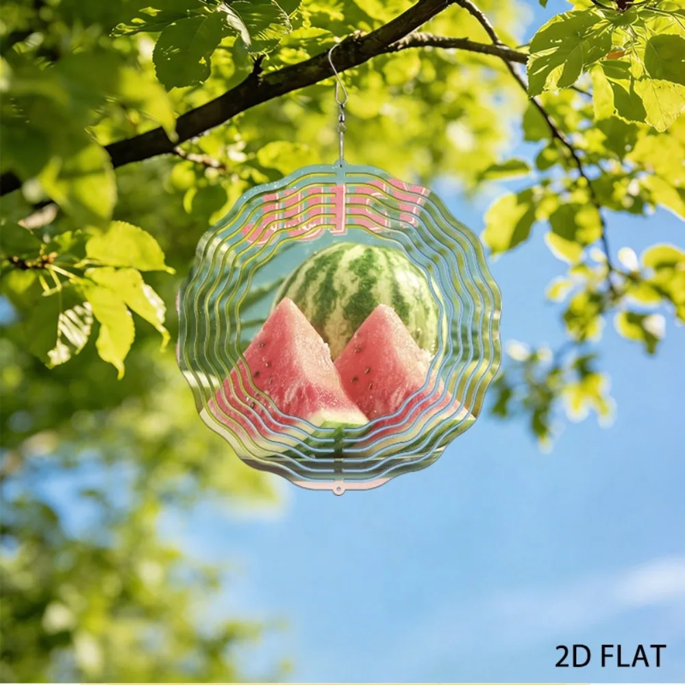 

Watermelon Slice Metal Wind Chime 9.8in Tropical Garden Art Outdoor Decor