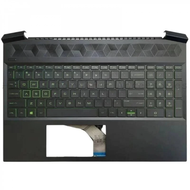 SS+New Palmrest Cover With US‑Layout Keyboard for HP Pavilion Gaming 15‑EC TPN‑Q229 15‑EC0013dx Laptop, Strictly‑Tested Replacem