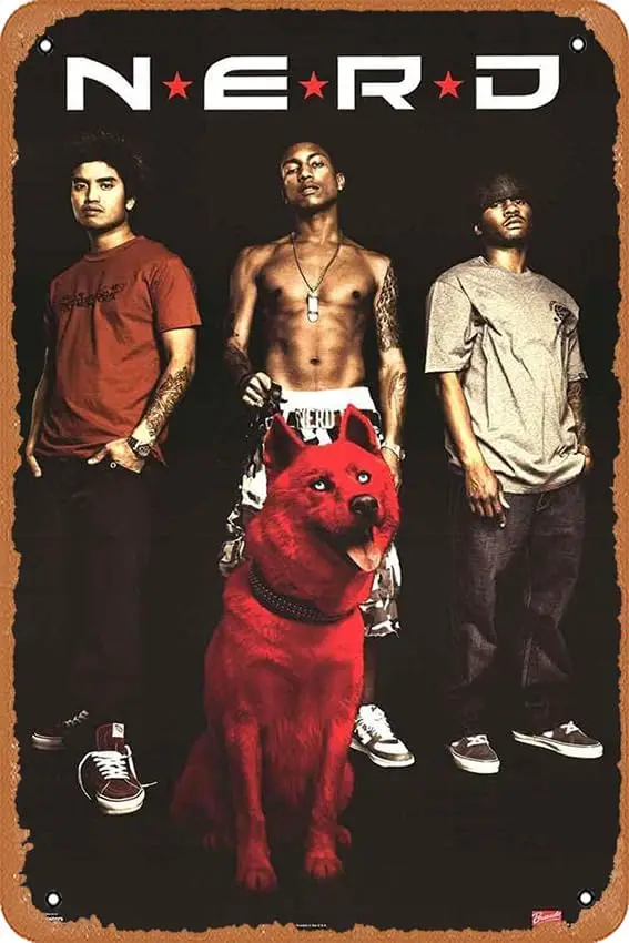 Zuhhgii Music Metal Posters N.E.R.D. Rap Group 2004 Tin Metal Sign-image