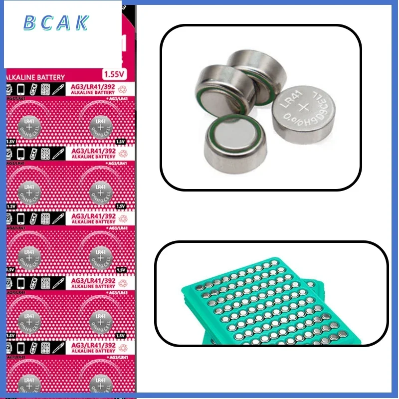 BCAK discount store AG3 Button Battery LR41Zinc Manganese1.55V40mAh Battery Cell for Watch Car Key Remote Calculator Electrical