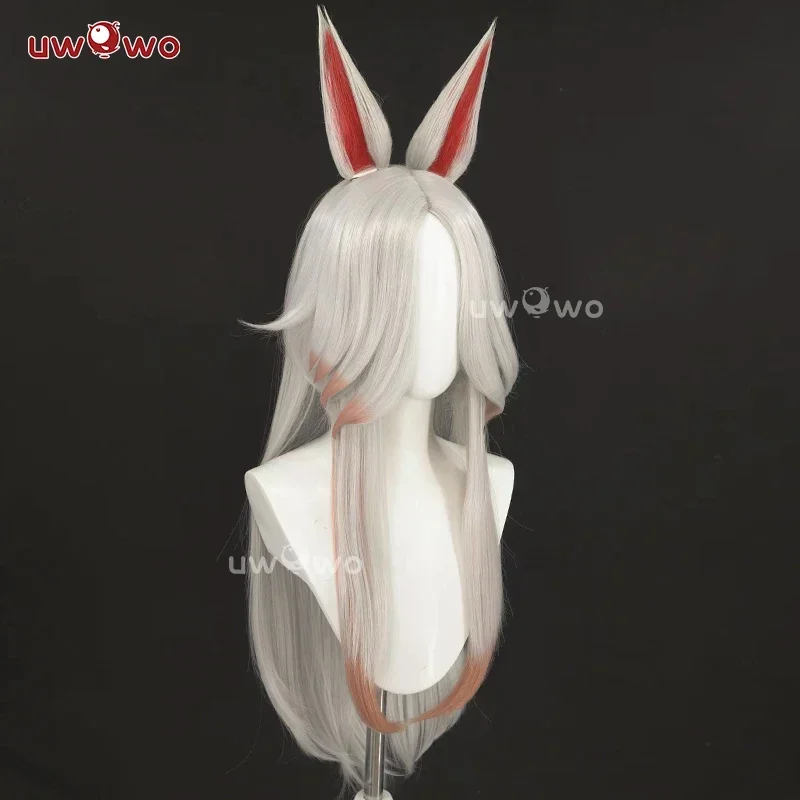 UWOWOW Ahri Wig Game League of Legends/LOL: Immortalized Legend Ahri Cosplay Wig Long Hair with Ear White Silver Hair 80CM