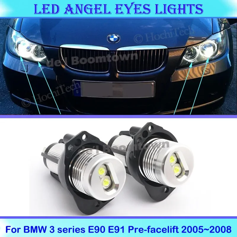 

12W LED Car Halo Rings Angel Eyes Bulbs For BMW 3 series E90 E91 Pre-facelift 2005 2006 2007 2008 Headlights Lamps