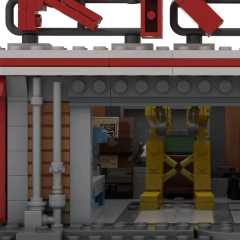 1285PCS MOC berühmte film und fernsehen rote rakete lkw stop modell DIY montage baustein spielzeug kinder geburtstag geschenk