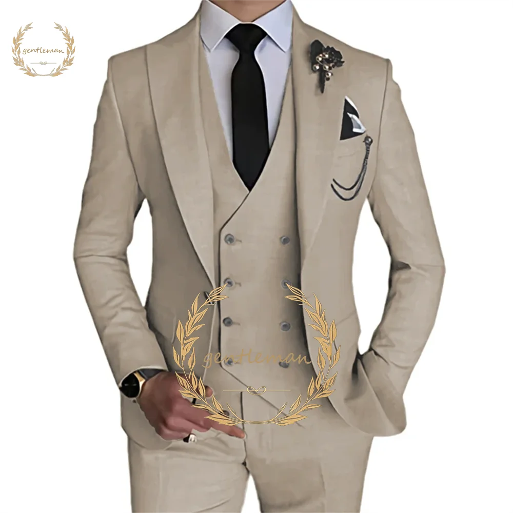 Men\'s suit wedding men groom groomsmen suit wedding 3 piece suit (blazer + pants + vest) custom business suit