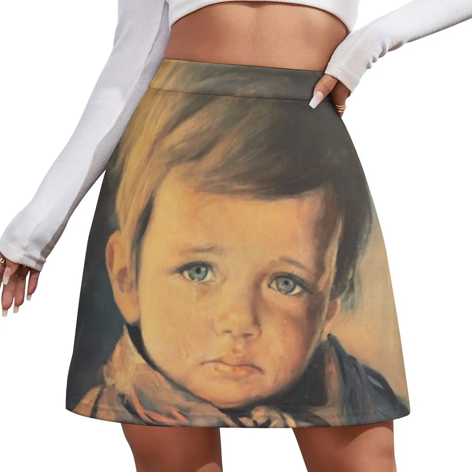 

Crying boy cursed painting. Mini Skirt korean style micro mini skirt extreme Mini Skirt