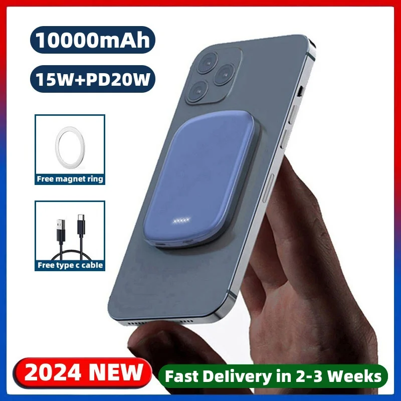 

10000mAh Magnetic Wireless Power Bank 20W Fast Charger For iPhone 15 14 13 12 Pro Max Mini Powerbank External Spare Battery Pack