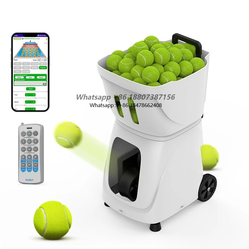 

Автоматическая машина для подачи теннисных мячей PUSUN PT Smart-pro, оборудование для тренировок по теннису с дистанционным управлением через приложение.