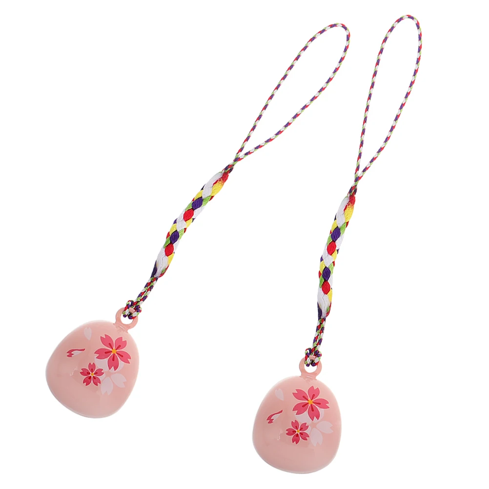 

Cherry Blossoms Water Sound Bell Hanging Pendant Omamori Lucky Charm Brass Enamel Finish Decorative Bell for Car Home